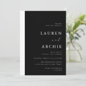 Moderne Schwarz-Weiß-Minimal-Hochzeit Einladung (Stehend Vorderseite)