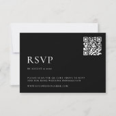 Moderne Schwarz-Weiß-Minimal-Hochzeit RSVP Karte (Vorderseite)