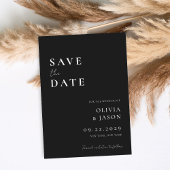 Moderne Schwarz-Weiß-Minimal-Hochzeit Save The Date