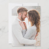 Moderne Schwarz-Weiß-Minimal-Leaf-Foto Hochzeit Einladung (Rückseite)