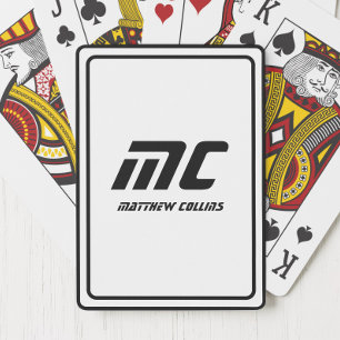 Moderne Schwarz-Weiß-Minimal Personalisiert Spielkarten