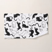 Moderne Schwarz-Weiß-Minimalist-Katze Badhandtuch Set (Handtuch)