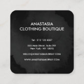 Moderne Schwarz-Weiß-Minimalistisch Luxus-Boutique Quadratische Visitenkarte (Rückseite)