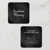 Moderne Schwarz-Weiß-Minimalistisch Luxus-Boutique Quadratische Visitenkarte (Vorne/Hinten)