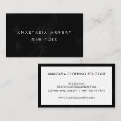 Moderne Schwarz-Weiß-Minimalistisch Luxus-Boutique Visitenkarte (Vorne/Hinten)