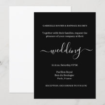 Moderne Schwarz-Weiß-Minimalistische Hochzeit