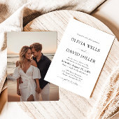 Moderne Schwarz-Weiß-Minimalistische Hochzeit Einladung