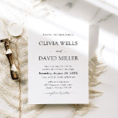 Moderne Schwarz-Weiß-Minimalistische Hochzeit Einladung