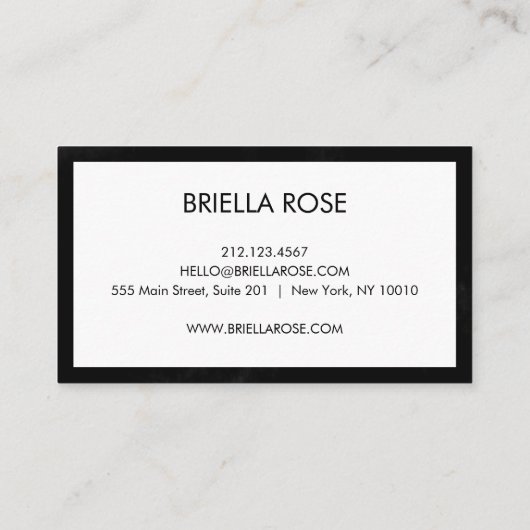 Moderne Schwarz-Weiß-Minimalistische Kalligraphie Visitenkarte (Rückseite)