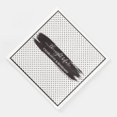 Moderne Schwarz-Weiß-Minimalistische Probe Serviette (Ecke)