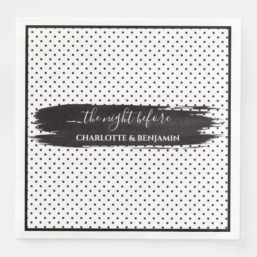 Moderne Schwarz-Weiß-Minimalistische Probe Serviette (Vorderseite)