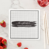 Moderne Schwarz-Weiß-Minimalistische Probe Serviette (Beispiel)