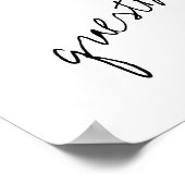 Moderne Schwarz-Weiß-Minimalistische Skripthochzei Poster (Ecke)