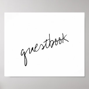 Moderne Schwarz-Weiß-Minimalistische Skripthochzei Poster