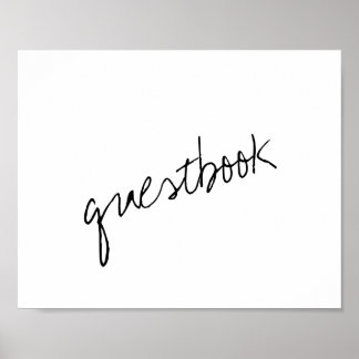 Moderne Schwarz-Weiß-Minimalistische Skripthochzei Poster