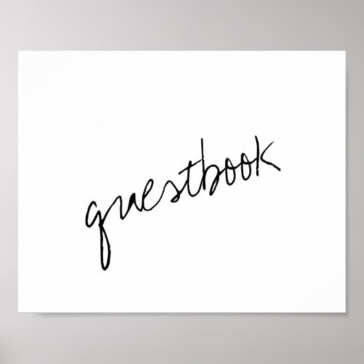 Moderne Schwarz-Weiß-Minimalistische Skripthochzei Poster (Vorne)