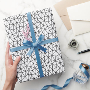 Moderne Schwarz-Weiß mit Linien Geschenkpapier