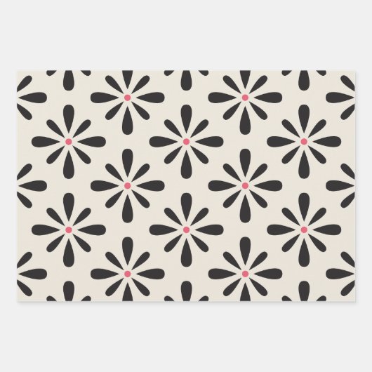 Moderne Schwarz-Weiß-Moderne Elegant Geschenkpapier Set (Vorderseite 3)