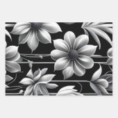 Moderne Schwarz-Weiß-Moderne Elegant Geschenkpapier Set (Vorderseite)