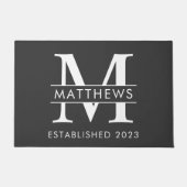 Moderne Schwarz-Weiß-Monogram-Door-matte Fußmatte (Vorderseite)