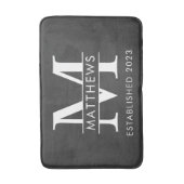 Moderne Schwarz-Weiß-Monogramm-Badematte Badematte (Vorderseite Vertikal)