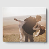 Moderne Schwarz-Weiß-Monogramm-Foto Hochzeit Gästebuch (Rückseite)