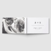 Moderne Schwarz-Weiß-Monogramm-Foto-Hochzeit Gästebuch (Voll)