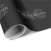 Moderne Schwarz-Weiß-Monogramm Geschenkpapier (Rolleneckpunkt)