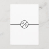 Moderne Schwarz-Weiß-Monogramm-Hochzeit Begleitkarte (Rückseite)