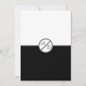 Moderne Schwarz-Weiß-Monogramm-Hochzeit Einladung (Rückseite)