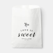 Moderne Schwarz-Weiß-Monogramm-Hochzeit Geschenktütchen (Vorderseite)