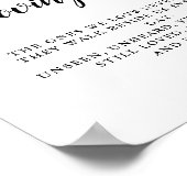 Moderne Schwarz-Weiß-Monogramm-Hochzeit Poster (Ecke)