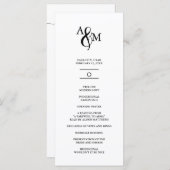 Moderne Schwarz-Weiß-Monogramm-Hochzeit Programm (Vorne/Hinten)