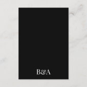 Moderne Schwarz-Weiß-Monogramm-Hochzeit RSVP Karte (Rückseite)