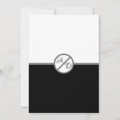 Moderne Schwarz-Weiß-Monogramm-Hochzeit Save The Date (Rückseite)