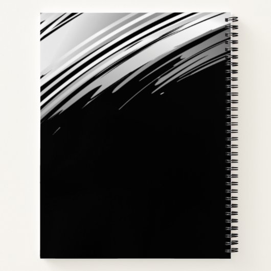 Moderne Schwarz-Weiß-Monogramm-Initialen + Anmerku Notizblock (Rückseite)