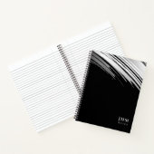 Moderne Schwarz-Weiß-Monogramm-Initialen + Anmerku Notizblock (Innenseite)