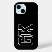 Moderne Schwarz-Weiß-Monogramm-Initialen Case-Mate iPhone Hülle (Rückseite)