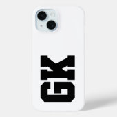 Moderne Schwarz-Weiß-Monogramm-Initialen Case-Mate iPhone Hülle (Rückseite)