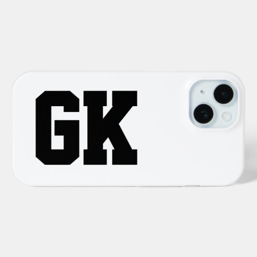 Moderne Schwarz-Weiß-Monogramm-Initialen Case-Mate iPhone Hülle (Rückseite (Horizontal))