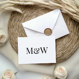 Moderne Schwarz-Weiß-Monogramm-Initialen Hochzeit Einladung