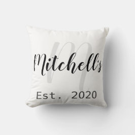 Moderne Schwarz-Weiß-Monogramm Kissen