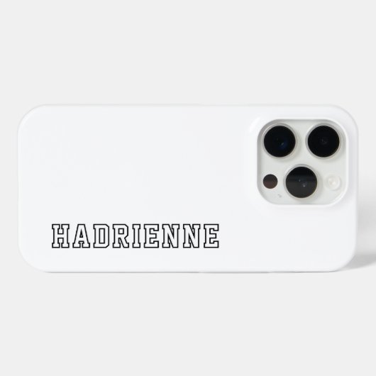 Moderne Schwarz-Weiß-Monogramm-Kontur Name Case-Mate iPhone Hülle (Rückseite (Horizontal))