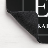Moderne Schwarz-Weiß-Monogramm Mousepad (Ecke)