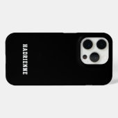 Moderne Schwarz-Weiß-Monogramm-Name Case-Mate iPhone Hülle (Rückseite (Horizontal))