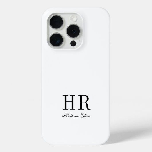 Moderne Schwarz-Weiß-Monogramm-Name Case-Mate iPhone Hülle (Rückseite)
