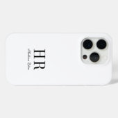 Moderne Schwarz-Weiß-Monogramm-Name Case-Mate iPhone Hülle (Rückseite (Horizontal))