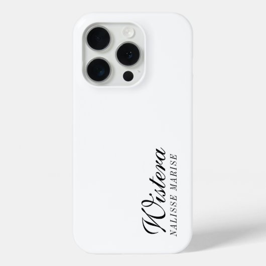 Moderne Schwarz-Weiß-Monogramm-Name Case-Mate iPhone Hülle (Rückseite)