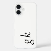 Moderne Schwarz-Weiß-Monogramm-Name Case-Mate iPhone Hülle (Rückseite)