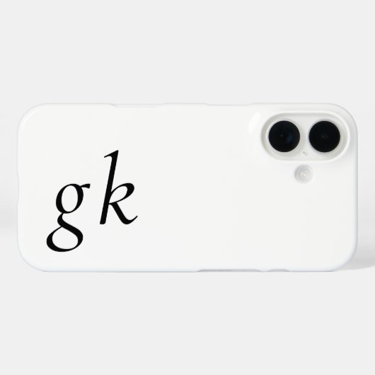 Moderne Schwarz-Weiß-Monogramm-Name Case-Mate iPhone Hülle (Rückseite (Horizontal))